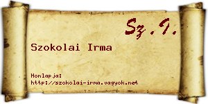 Szokolai Irma névjegykártya
